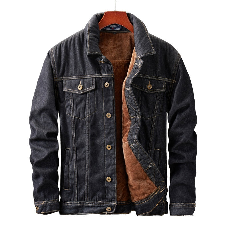 Noah | Denim Winter Jacket for Men with Soft Sherpa Inner Lining 1