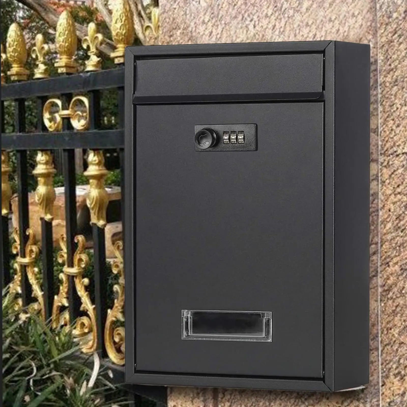 NoirGuard | Secure Stylish Black Letterbox with Combination Lock 2