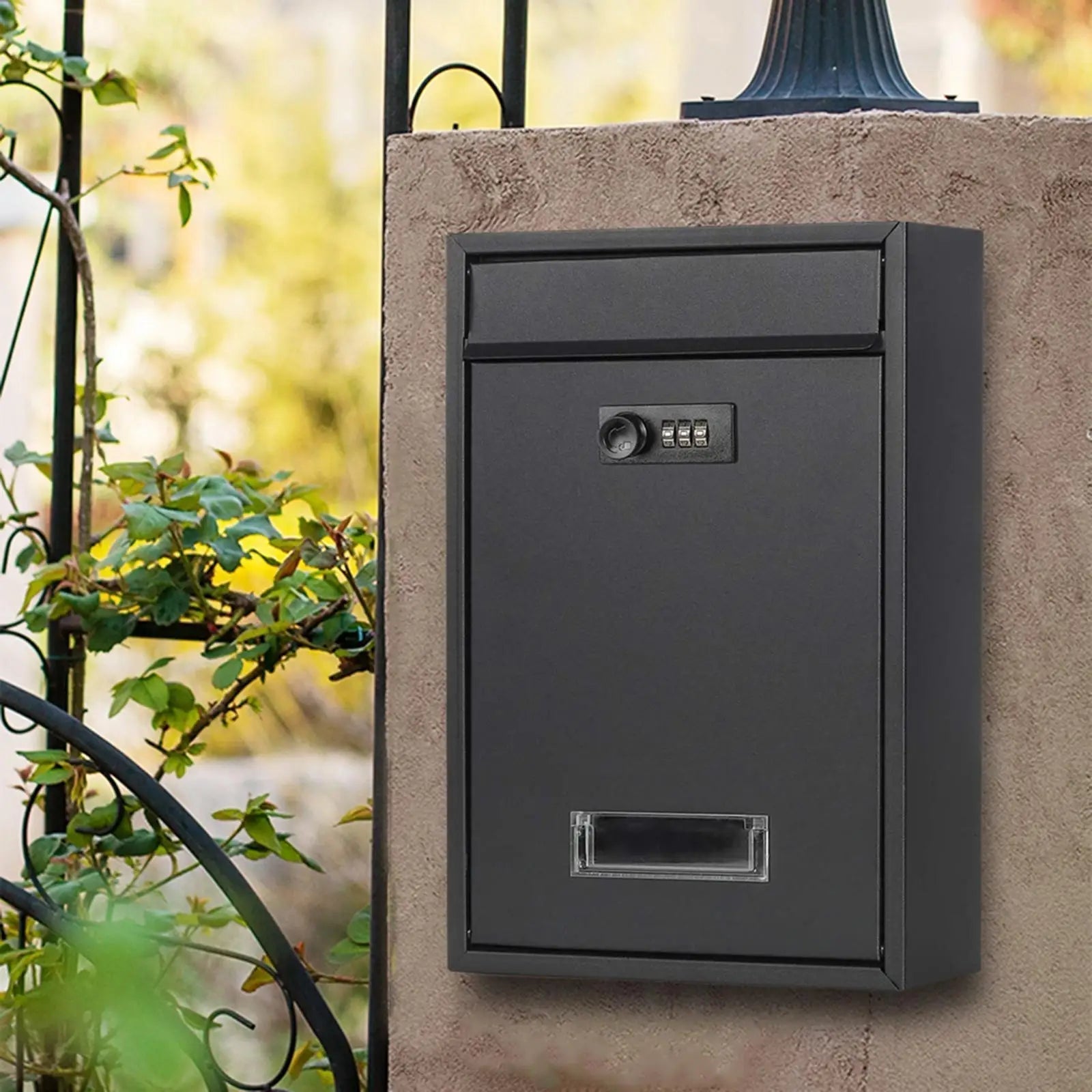 NoirGuard | Secure Stylish Black Letterbox with Combination Lock 5