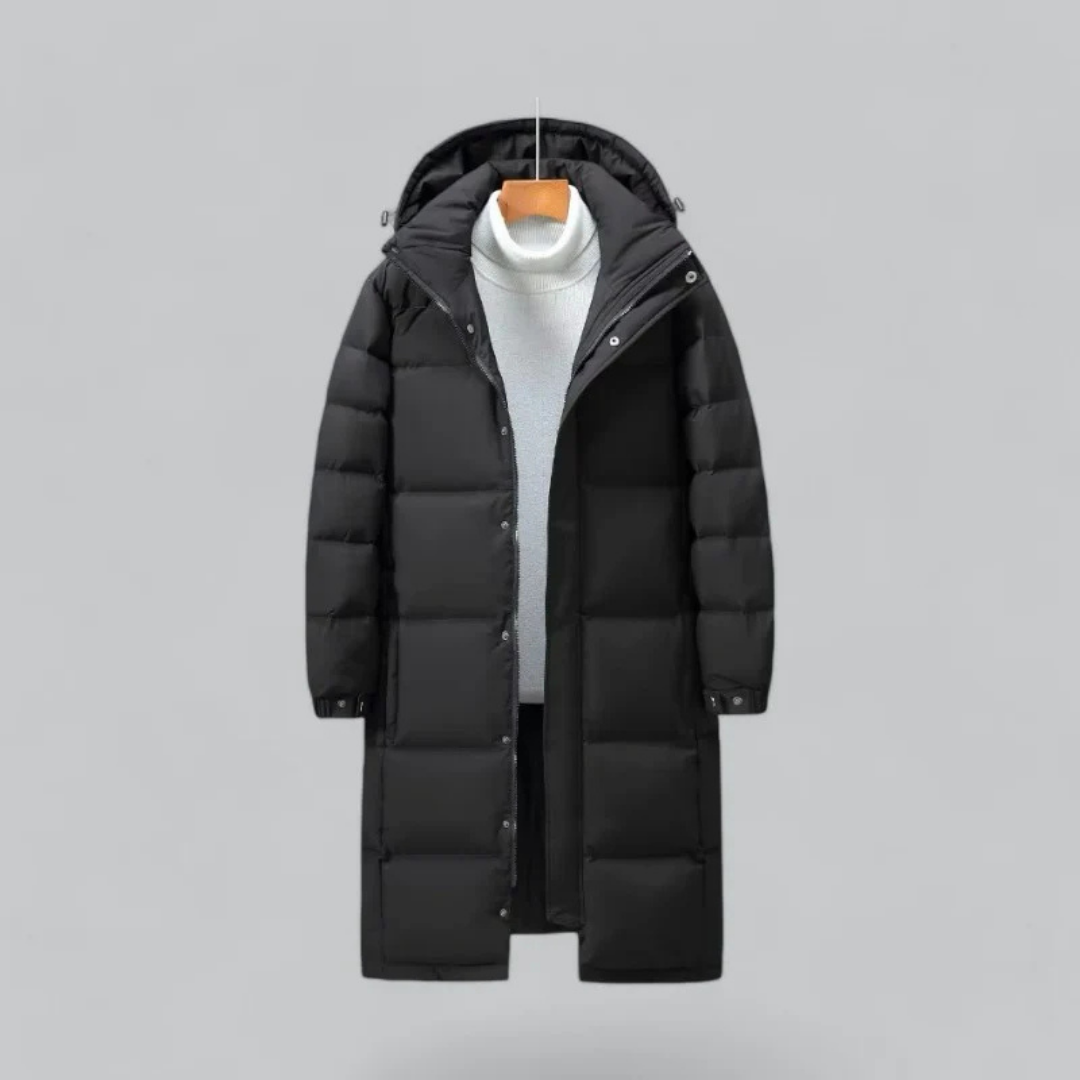 Nolan | Men’s Warm Long Hooded Puffer Coat for Winter Comfort 0