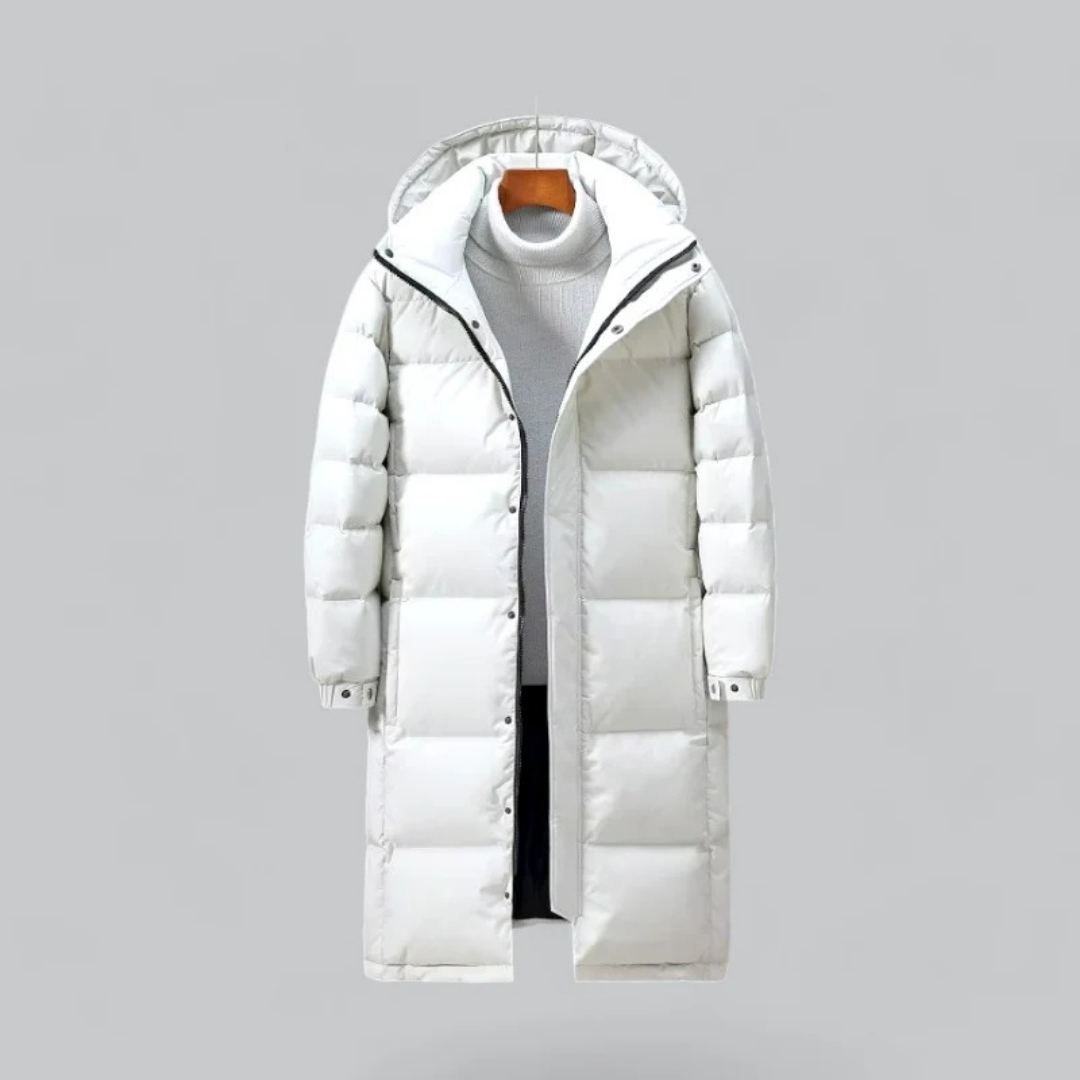 Nolan | Men’s Warm Long Hooded Puffer Coat for Winter Comfort 1