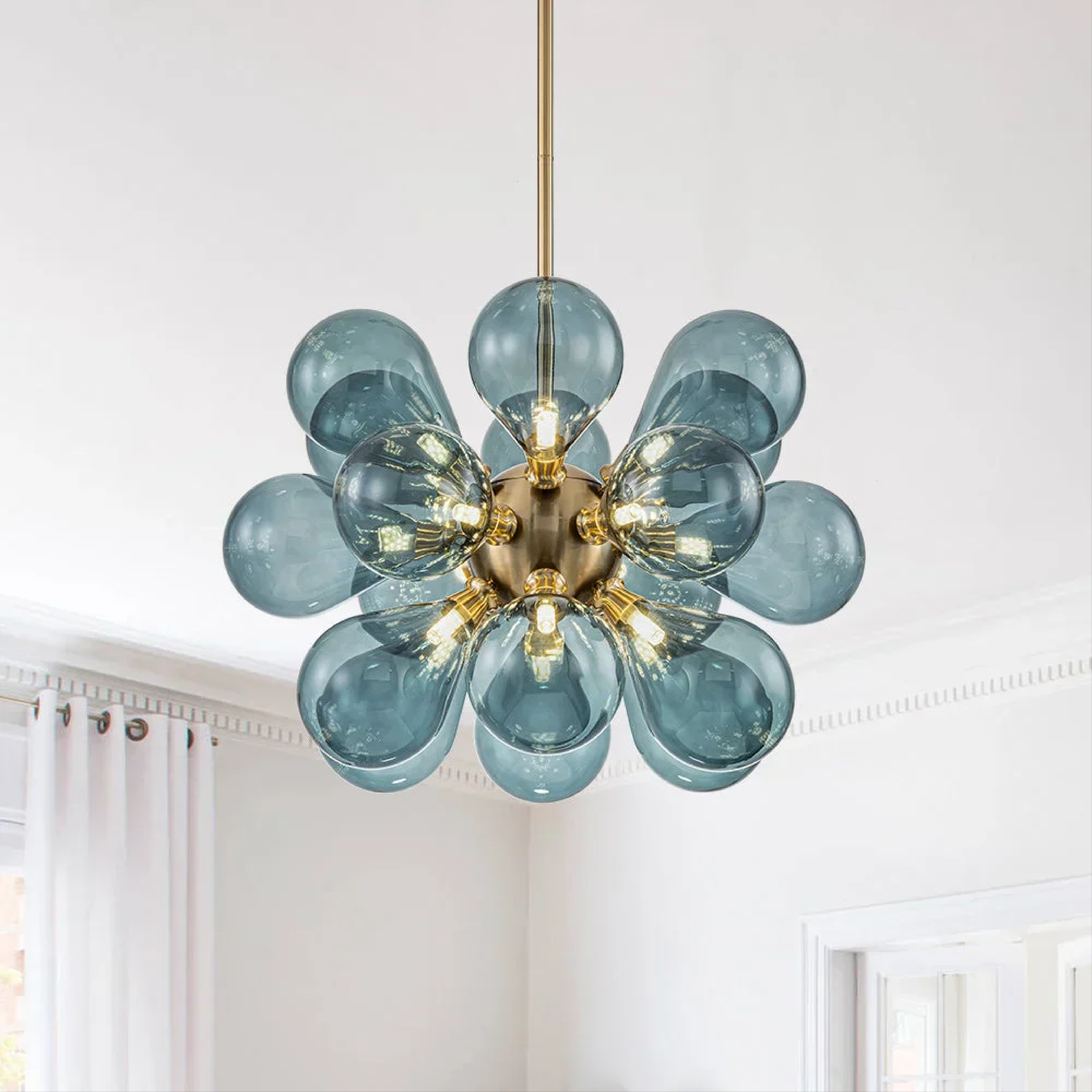Nomis | Elegant Blue Glass Cluster Chandelier 0