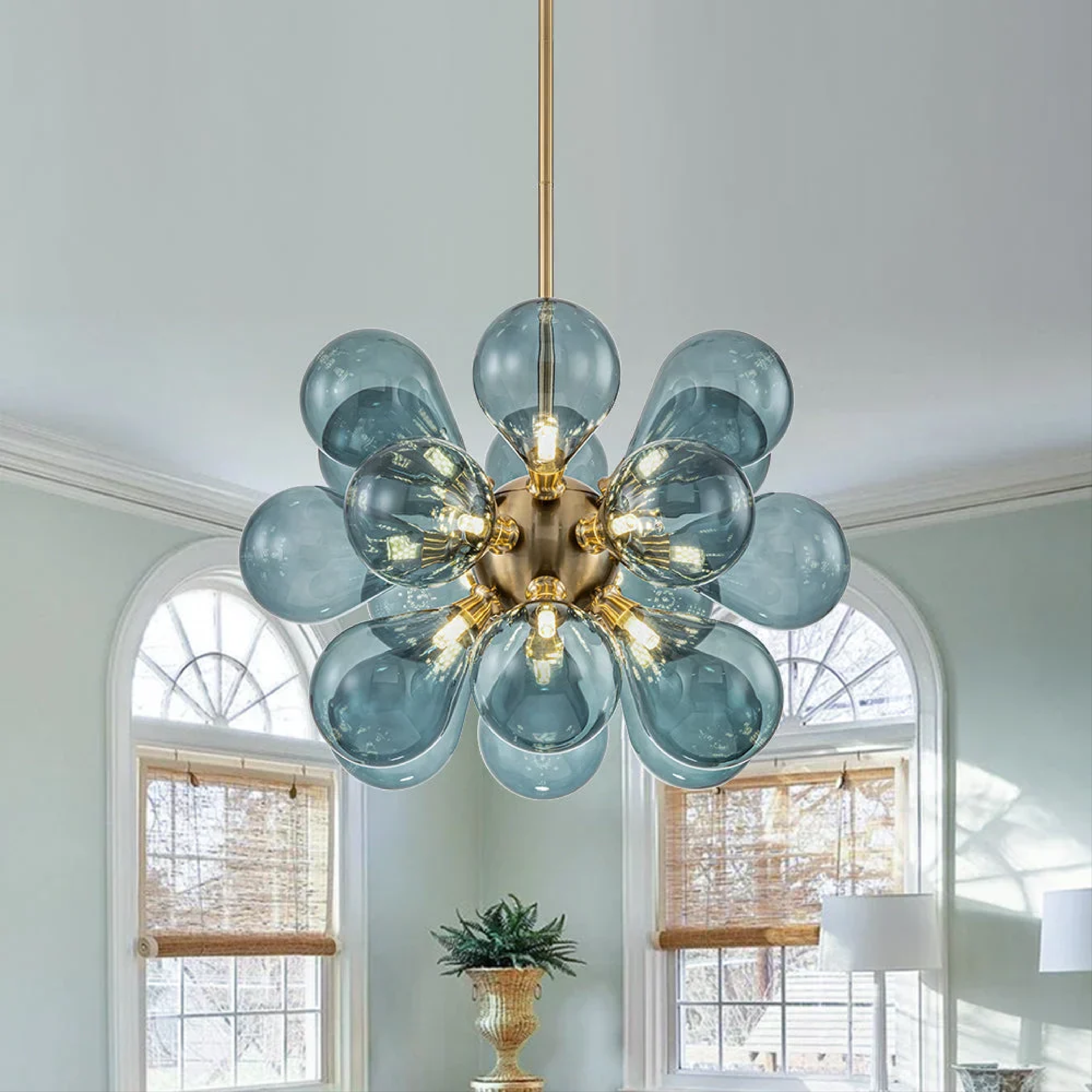 Nomis | Elegant Blue Glass Cluster Chandelier 1