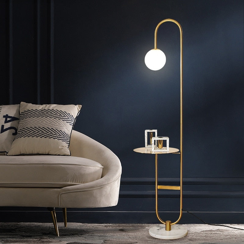 NordicGlow - Floor Lamp with Side Table 0
