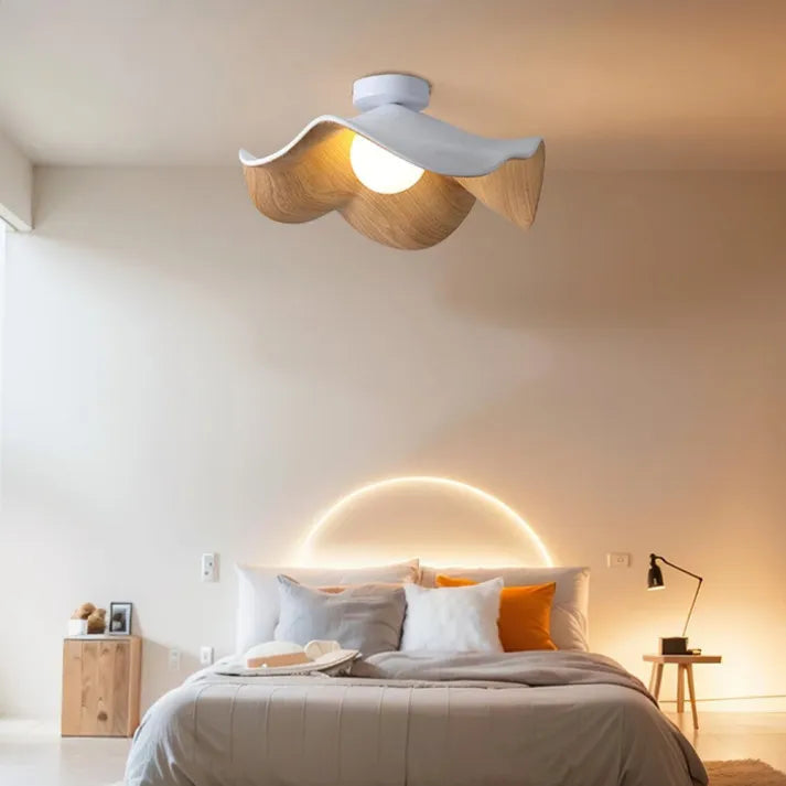 NordicPetal – Wooden Lotus Ceiling Fixture 3