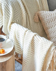 NordicWeave | Cozy Textured Knitted Throw Blanket for Sofa or Bed 0
