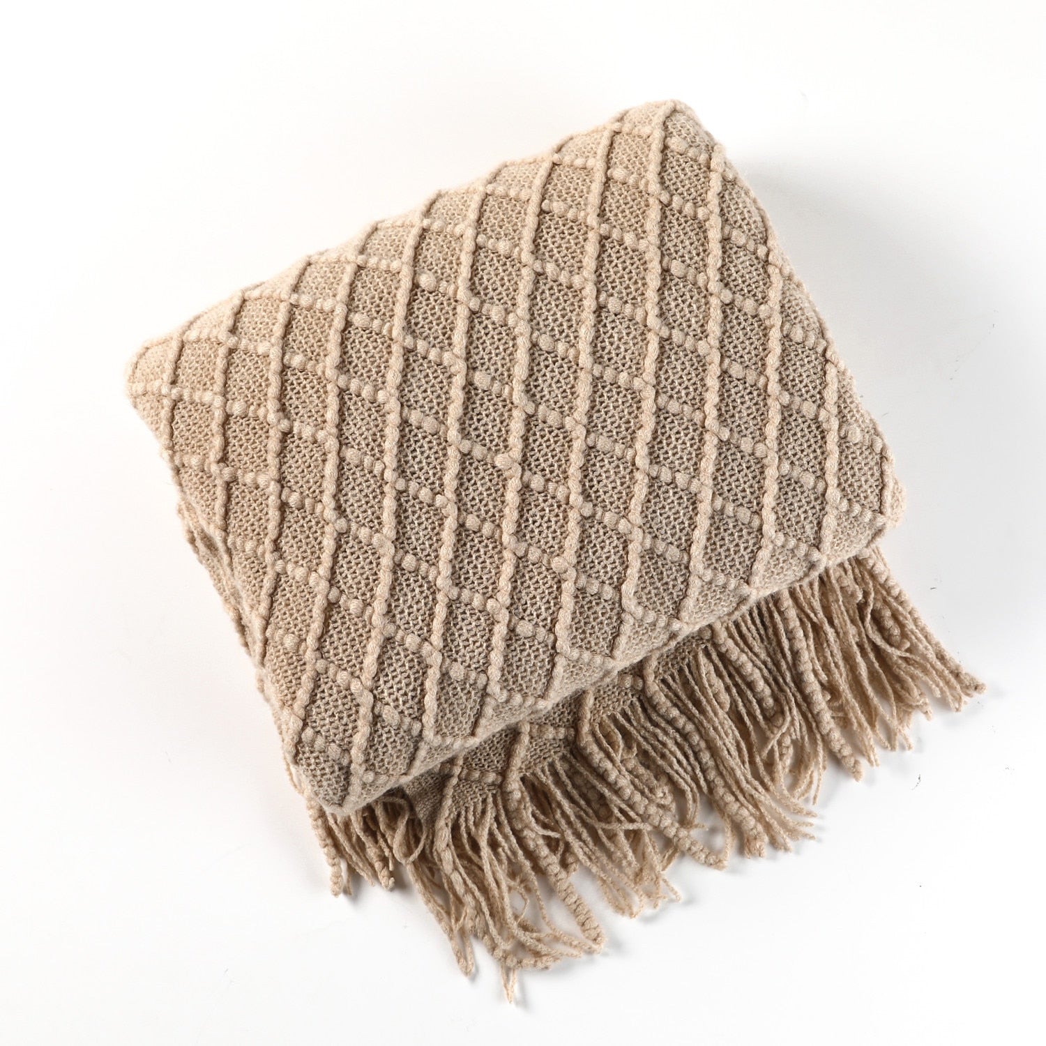 NordicWeave | Cozy Textured Knitted Throw Blanket for Sofa or Bed 16