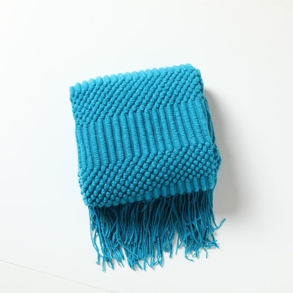 NordicWeave | Cozy Textured Knitted Throw Blanket for Sofa or Bed 17