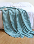NordicWeave | Cozy Textured Knitted Throw Blanket for Sofa or Bed 19