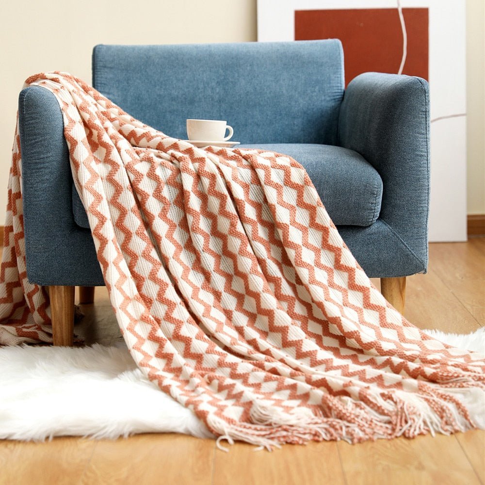 NordicWeave | Cozy Textured Knitted Throw Blanket for Sofa or Bed 20