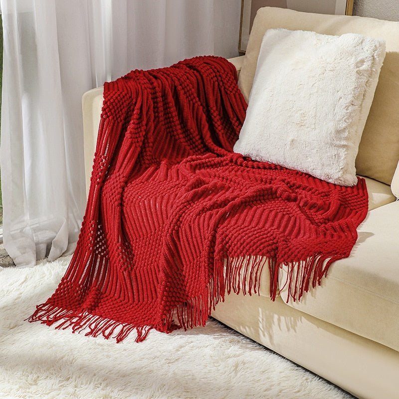 NordicWeave | Cozy Textured Knitted Throw Blanket for Sofa or Bed 21