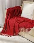 NordicWeave | Cozy Textured Knitted Throw Blanket for Sofa or Bed 21