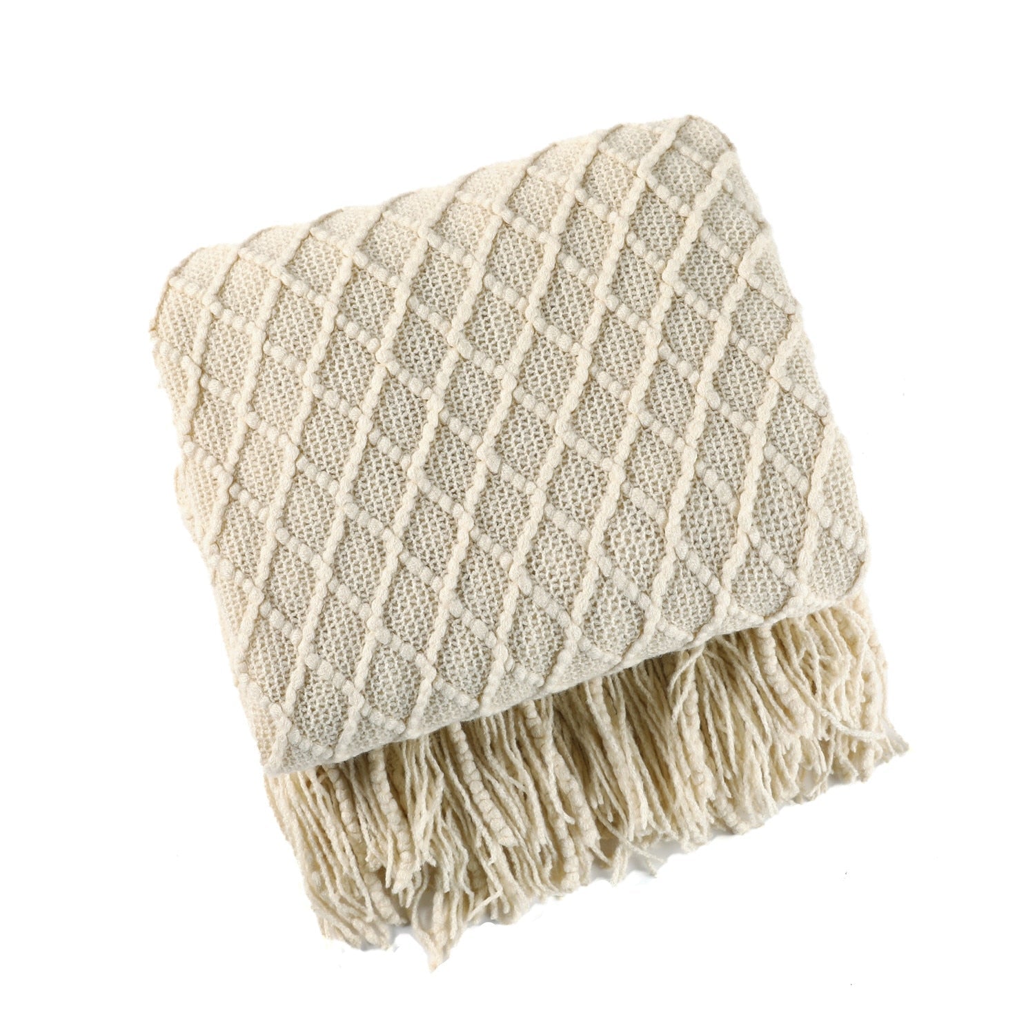 NordicWeave | Cozy Textured Knitted Throw Blanket for Sofa or Bed 22