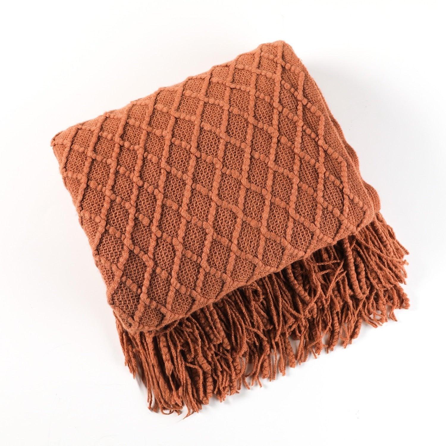 NordicWeave | Cozy Textured Knitted Throw Blanket for Sofa or Bed 24
