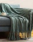 NordicWeave | Cozy Textured Knitted Throw Blanket for Sofa or Bed 25