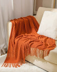 NordicWeave | Cozy Textured Knitted Throw Blanket for Sofa or Bed 28