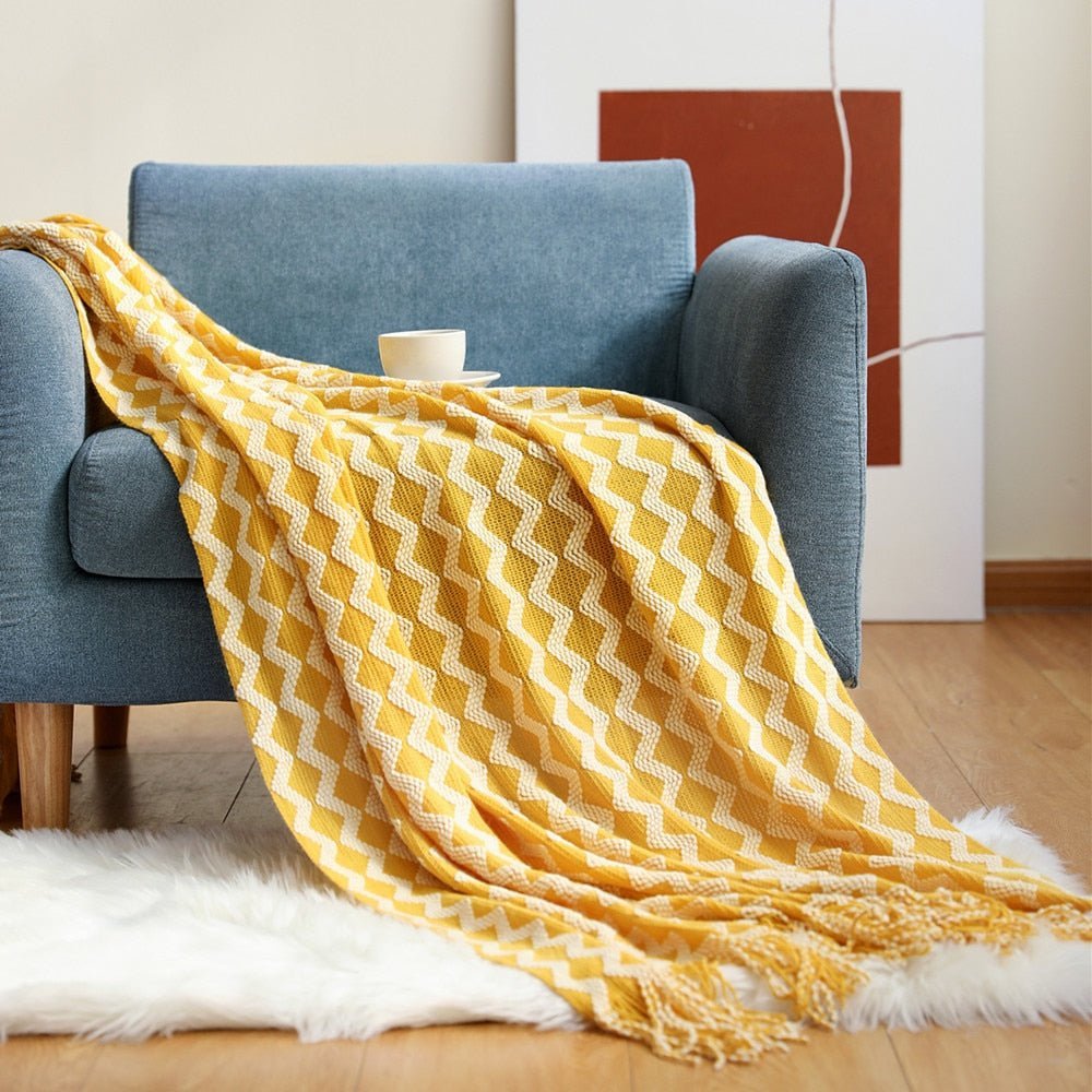 NordicWeave | Cozy Textured Knitted Throw Blanket for Sofa or Bed 30