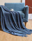 NordicWeave | Cozy Textured Knitted Throw Blanket for Sofa or Bed 31