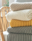 NordicWeave | Cozy Textured Knitted Throw Blanket for Sofa or Bed 4