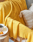 NordicWeave | Cozy Textured Knitted Throw Blanket for Sofa or Bed 7