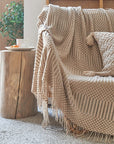 NordicWeave | Cozy Textured Knitted Throw Blanket for Sofa or Bed 8