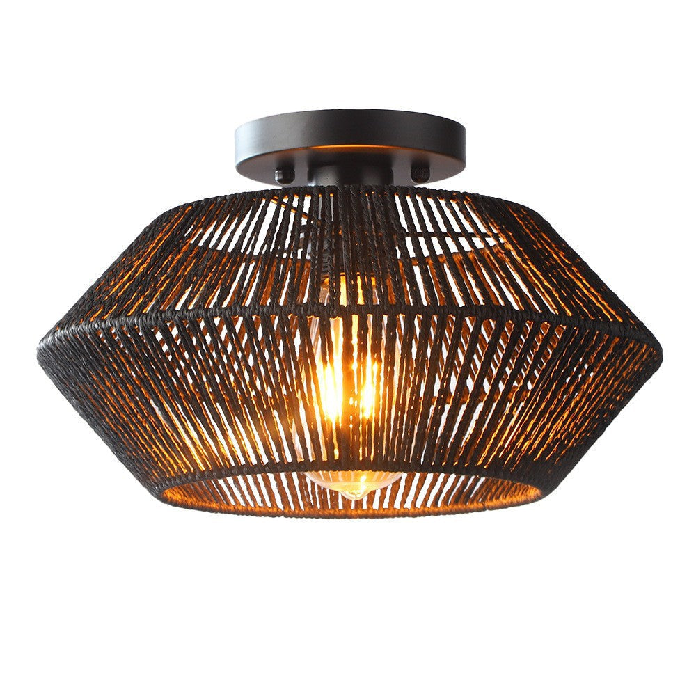 Novion | Vintage Bamboo Woven Ceiling Lamp with Modern Touch 0
