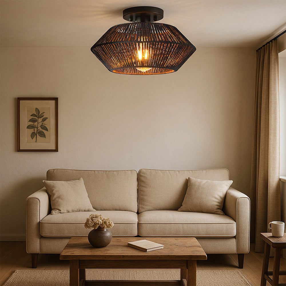 Novion | Vintage Bamboo Woven Ceiling Lamp with Modern Touch 1