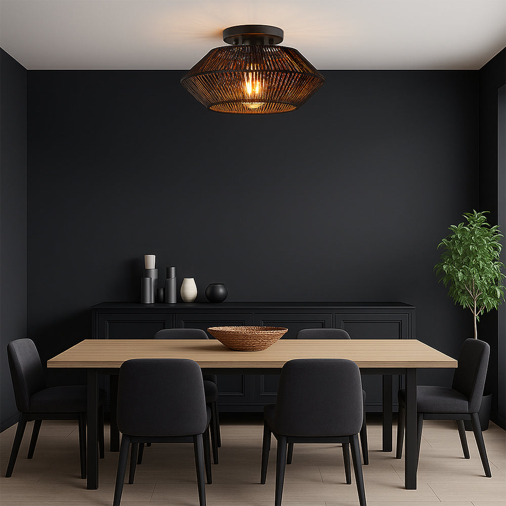 Novion | Vintage Bamboo Woven Ceiling Lamp with Modern Touch 4