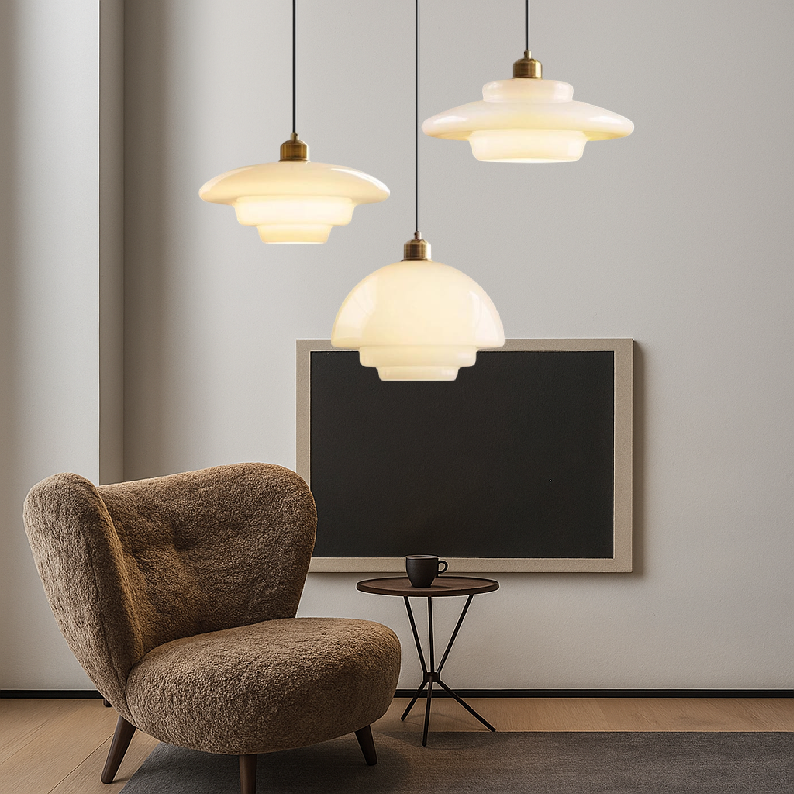 Olynt | Luminous Milky White Glass Pendant Lamp for Modern Home Spaces 1