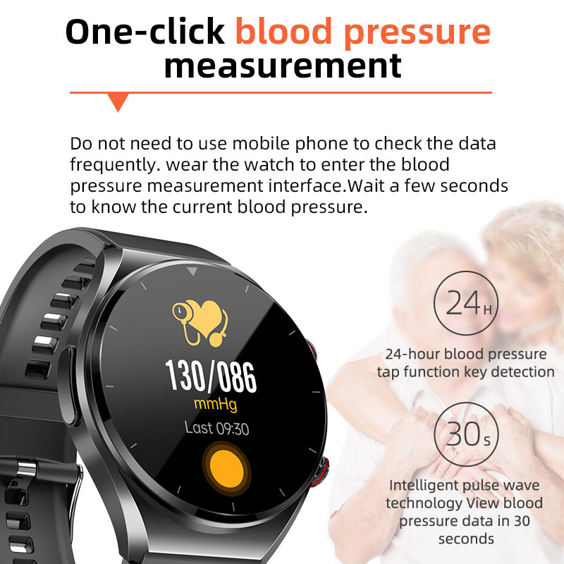 One-click blood sugar | Blood glucose blood pressure EKG | EKG HRV heart frequency monitor health smart watch 8