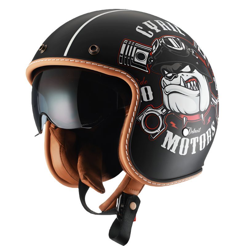 Open Face Helmet Retro Lightweight ABS with Dual Visors 1