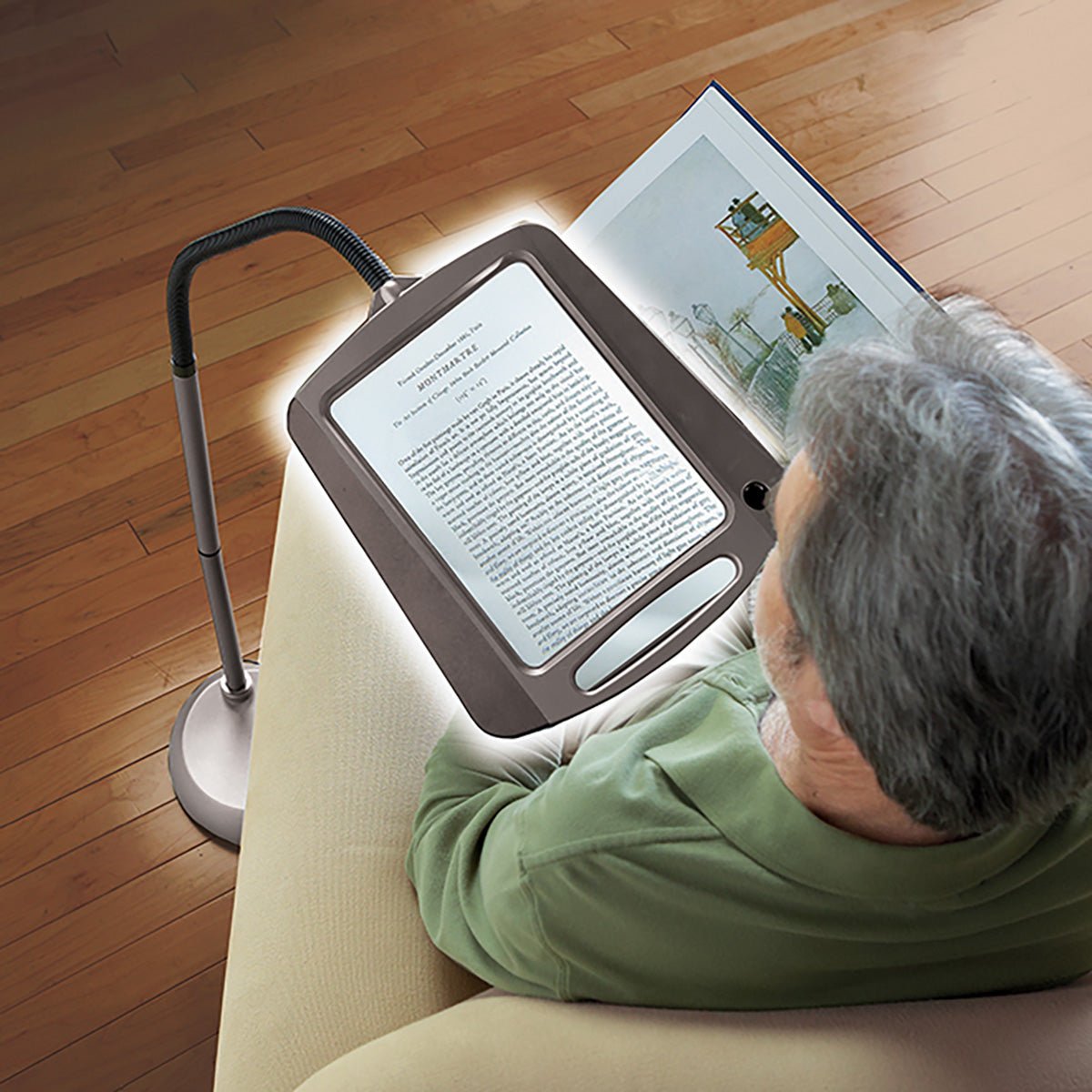 OptiMagnify | Versatile Adjustable LED Floor Lamp with 3x Magnifier 0