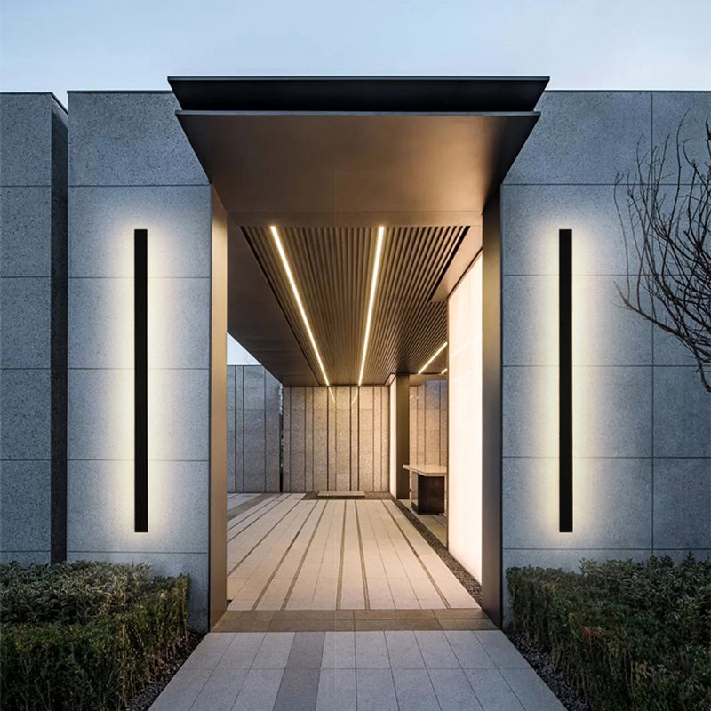 Outdoor Wall Light Contemporary Black Metal LED Design 2