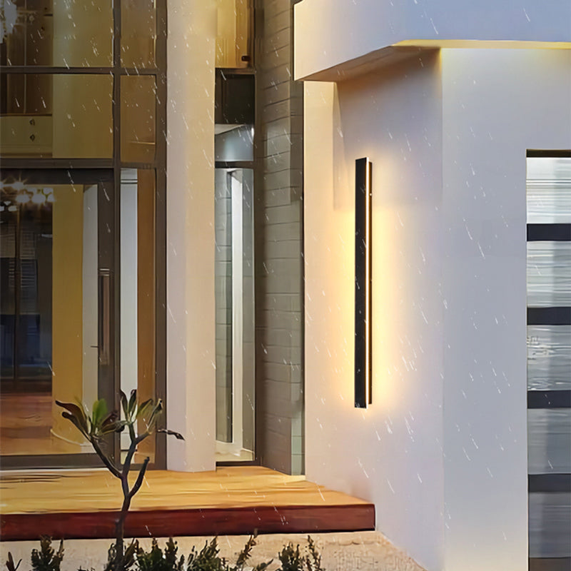 Outdoor Wall Light Contemporary Black Metal LED Design 7