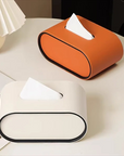 OvalElegance | Stylish Premium Leather Tissue Box for Chic Décor 1