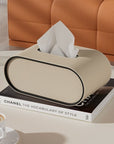 OvalElegance | Stylish Premium Leather Tissue Box for Chic Décor 4