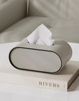 OvalElegance | Stylish Premium Leather Tissue Box for Chic Décor 5