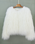 Oversized Cropped Faux Fur Jacket for Women – Shaggy Texture for Fall and Winter Fashion 1