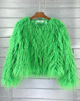Oversized Cropped Faux Fur Jacket for Women – Shaggy Texture for Fall and Winter Fashion 3