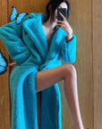 Oversized Faux Fur Coat for Women - Double-Breasted Long Winter Teddy Coat 4
