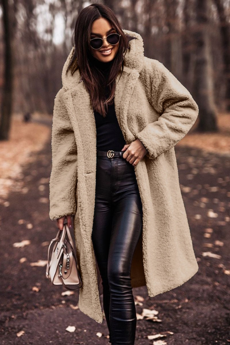 Oversized Hooded Wool Coat for Women – Full Length Button Closure Winter Trench Coat 3