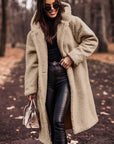 Oversized Hooded Wool Coat for Women – Full Length Button Closure Winter Trench Coat 3