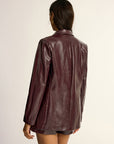 Paloma | PU Leather Metal Button Lapel Pocket Blazer 5