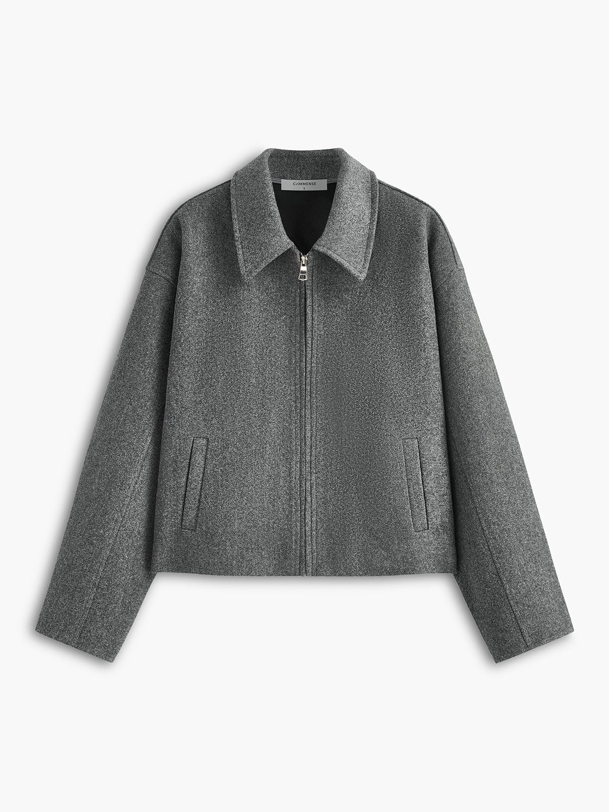 Paris | Plain Zipper Tweed Jacket 4