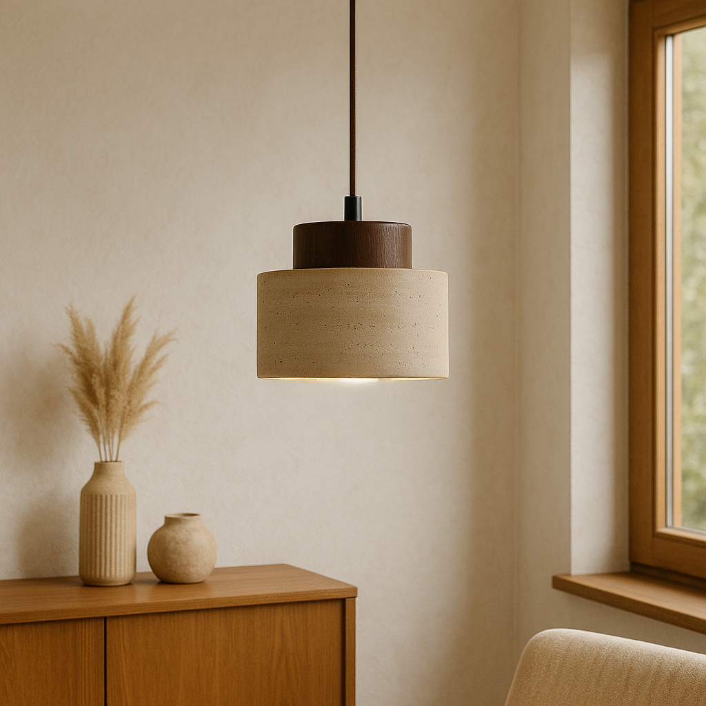 Pendrel | Elegant Travertine Inspired Stone Pendant Lamp 1