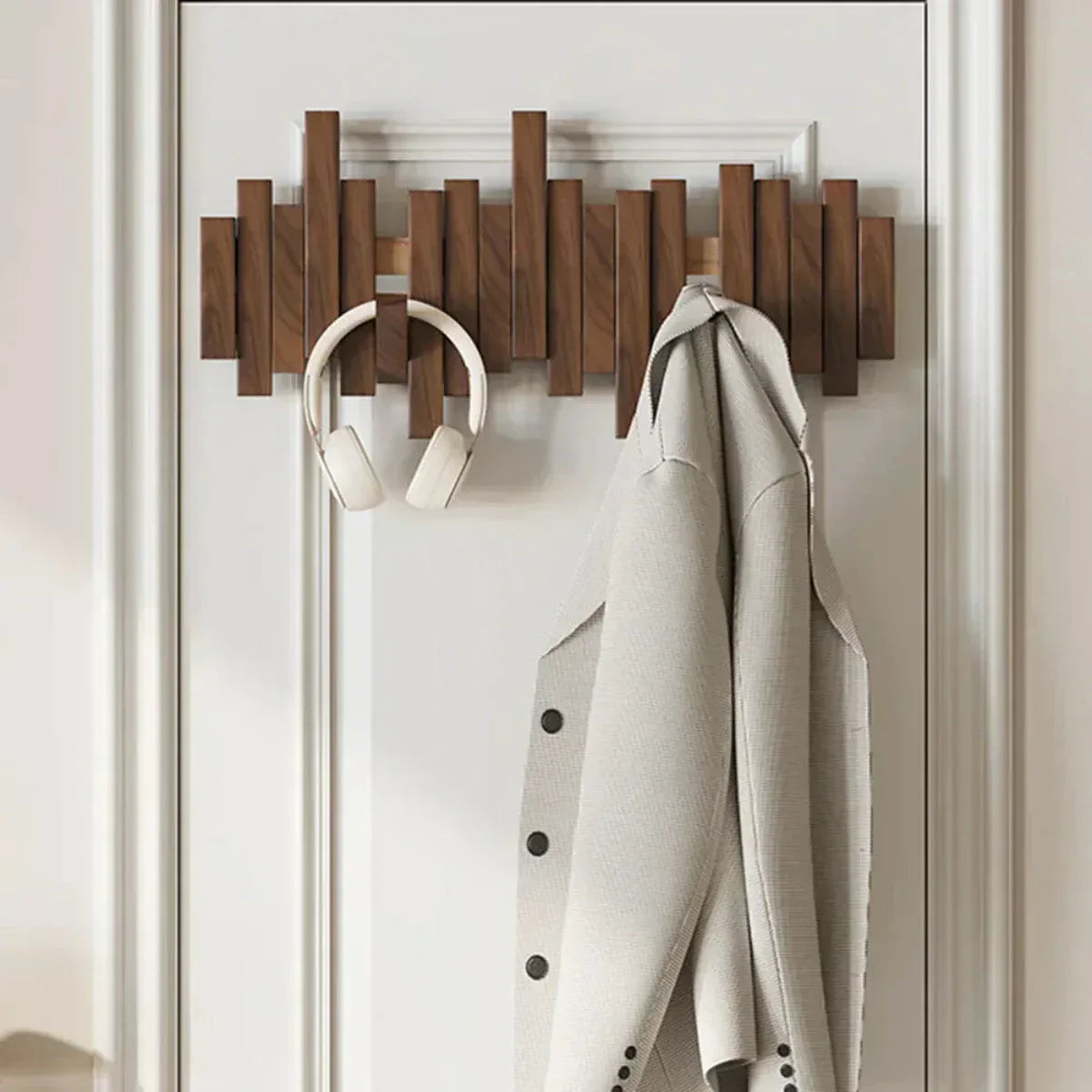 PianoWood | Elegant Minimalist Wooden Coat Hook for Wall Organization 2