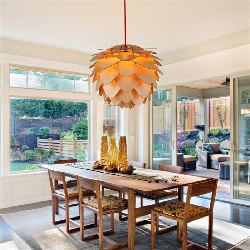 Pinewood Elegance | Rustic Handcrafted Kitchen Pendant Lighting Fixture 5