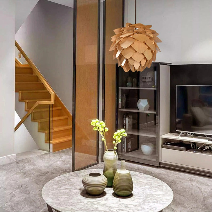 Pinewood Elegance | Rustic Handcrafted Kitchen Pendant Lighting Fixture 6