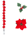 Poinsettia Glow | Christmas Star Flower Garland Lights 0