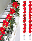 Poinsettia Glow | Christmas Star Flower Garland Lights 1